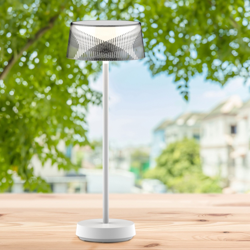 LED dimmbare Touch-Außen-Tischlampe CASABLANCA LED/3,4W/5V USB 3600 mAh IP44 weiß