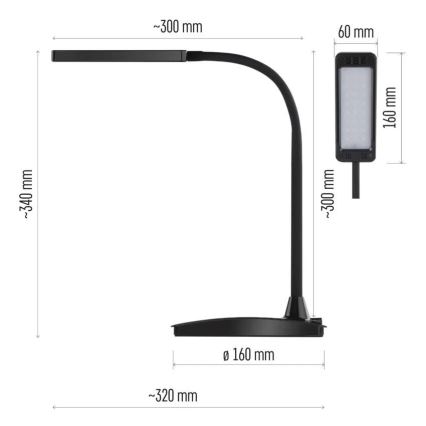 LED-dimmbare Tischlampe EDDY LED/6W/230V 3000/4500/6800K schwarz