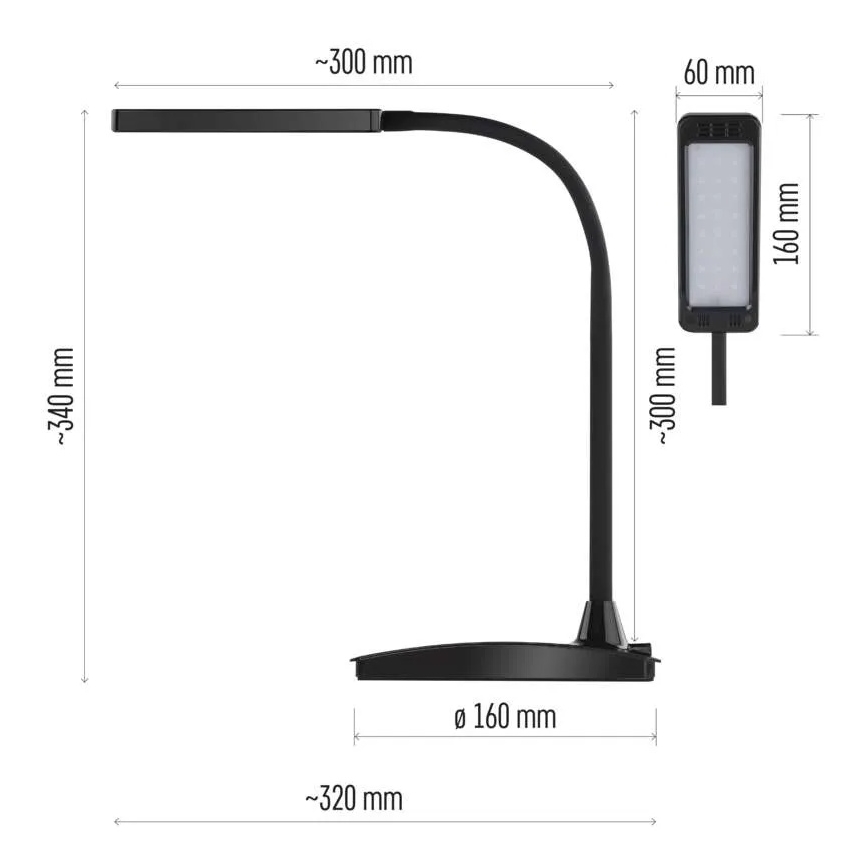 LED-dimmbare Tischlampe EDDY LED/6W/230V 3000/4500/6800K schwarz