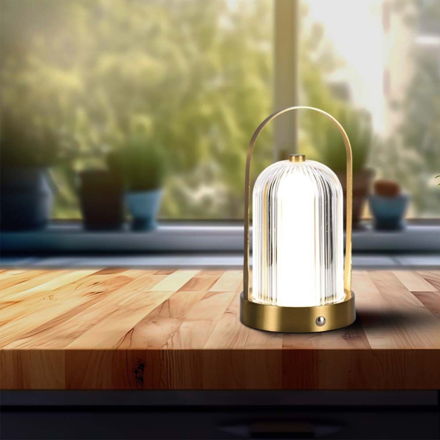 LED dimmbare wiederaufladbare Touch-Tischlampe LED/1W/5V 3000-6000K 1800 mAh gold