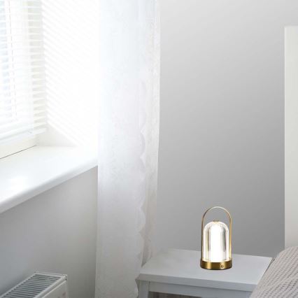LED dimmbare wiederaufladbare Touch-Tischlampe LED/1W/5V 3000-6000K 1800 mAh gold