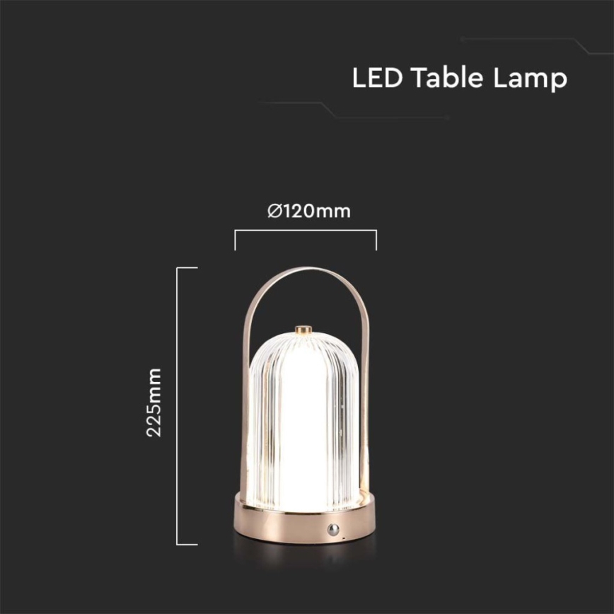 LED dimmbare wiederaufladbare Touch-Tischlampe LED/1W/5V 3000-6000K 1800 mAh gold