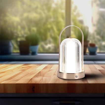 LED dimmbare wiederaufladbare Touch-Tischlampe LED/1W/5V 3000-6000K 1800 mAh Kupfer