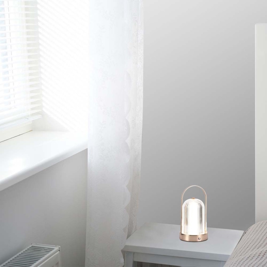 LED dimmbare wiederaufladbare Touch-Tischlampe LED/1W/5V 3000-6000K 1800 mAh Kupfer