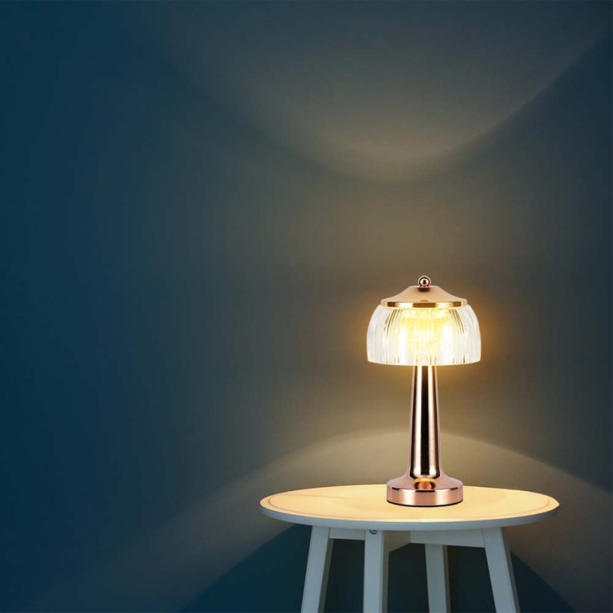 LED dimmbare, wiederaufladbare Touch-Tischlampe LED/1W/5V 3000-6000K 1800 mAh Roségold