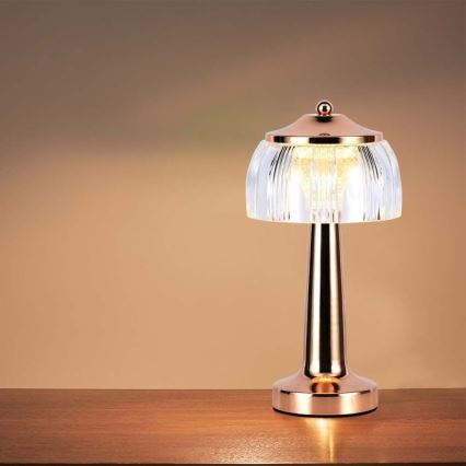LED dimmbare, wiederaufladbare Touch-Tischlampe LED/1W/5V 3000-6000K 1800 mAh Roségold