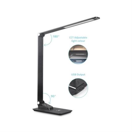 LED dimmbare Tischlampe mit USB LED/7W/230V 3000K/4000K/5500K schwarz