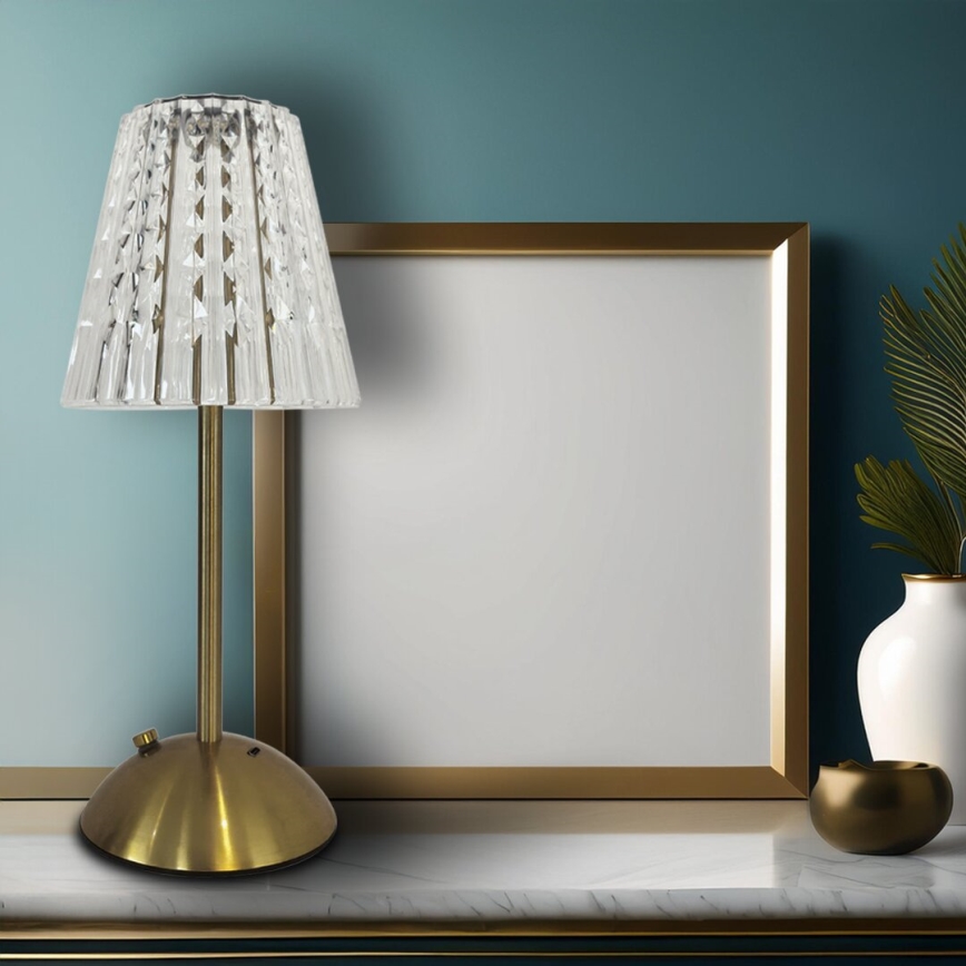 LED dimmbare Touch-Ladetischlampe ELBA LED/1,6W/800 mAh 3000/4000/6000K gold/klar