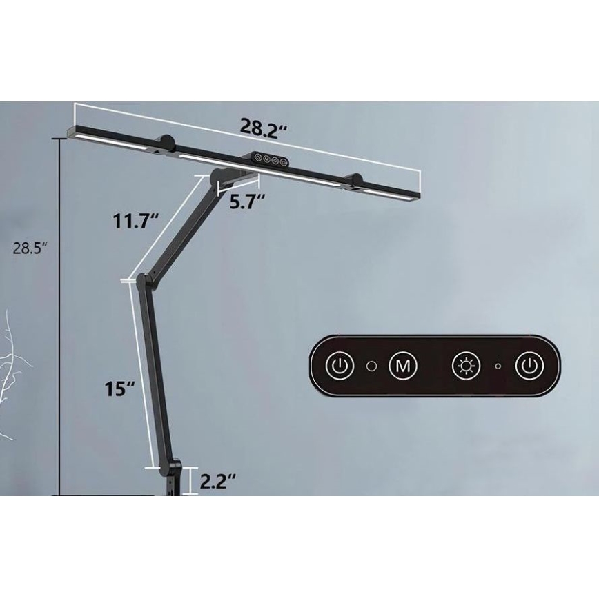 LED dimmbare, berührungsaktivierte flexible Tischlampe LED/24W/230V 3000-6500K CRI 92 Schwarz