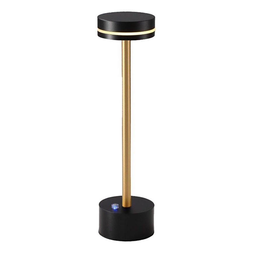 LED-dimmbare, wiederaufladbare Schreibtischlampe SAM LED/5W/5V schwarz/gold
