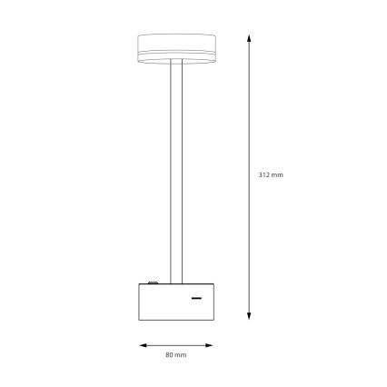LED-dimmbare, wiederaufladbare Schreibtischlampe SAM LED/5W/5V schwarz/gold