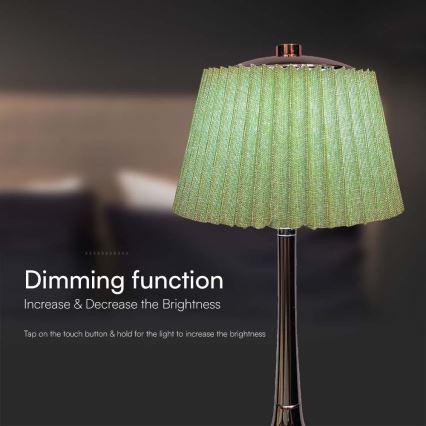 LED Dimmbares wiederaufladbares Touch-Tischlicht LED/1,5W/5V 3000/4000/6000K 1800 mAh grün