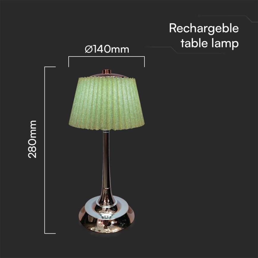 LED Dimmbares wiederaufladbares Touch-Tischlicht LED/1,5W/5V 3000/4000/6000K 1800 mAh grün