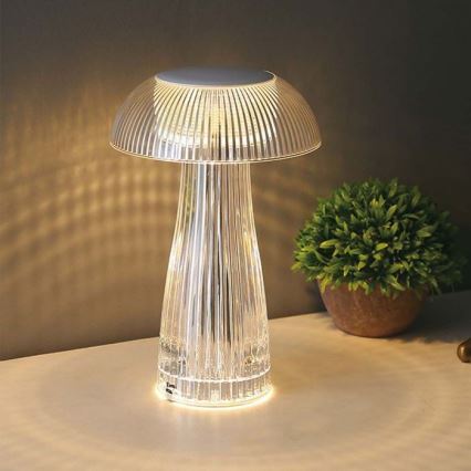 LED dimmbare, wiederaufladbare Touch-Tischlampe LED/1W/5V 3000-6000K 1800 mAh klar