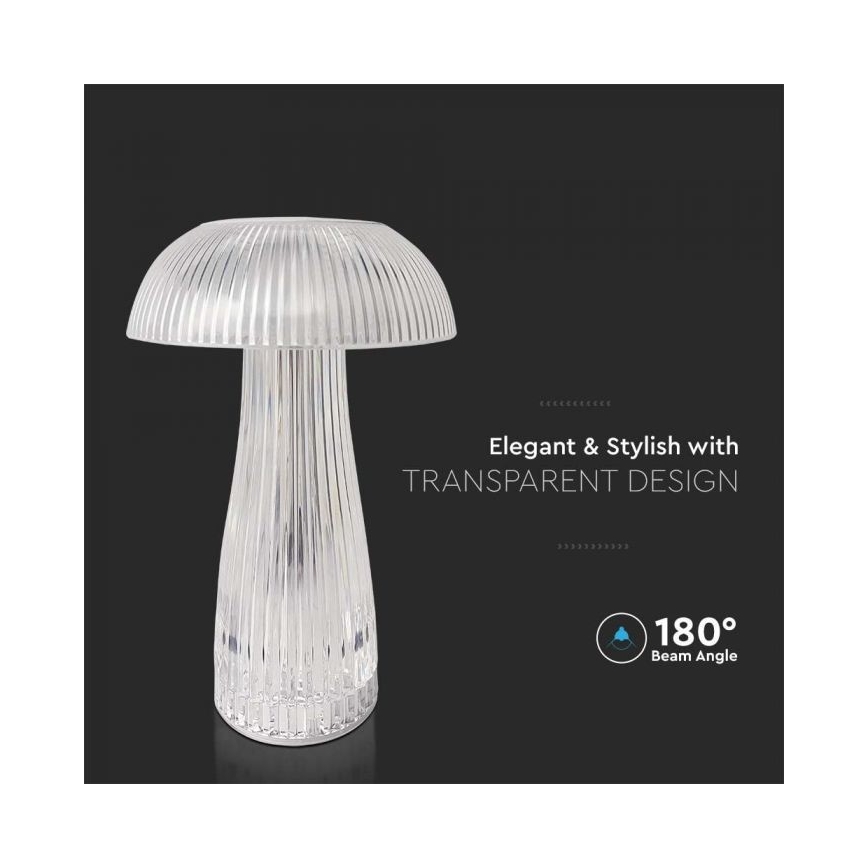 LED dimmbare, wiederaufladbare Touch-Tischlampe LED/1W/5V 3000-6000K 1800 mAh klar