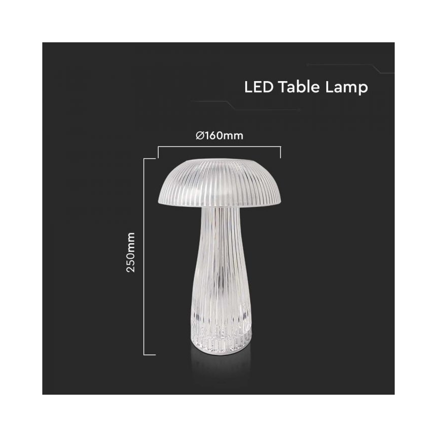 LED dimmbare, wiederaufladbare Touch-Tischlampe LED/1W/5V 3000-6000K 1800 mAh klar