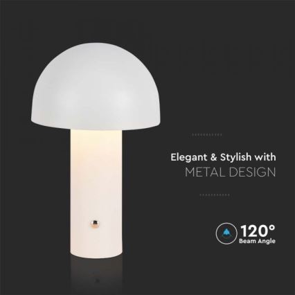 LED dimmbare wiederaufladbare Touch-Tischlampe LED/1W/5V 3000-6000K 1800 mAh weiß