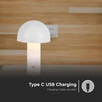 LED dimmbare wiederaufladbare Touch-Tischlampe LED/1W/5V 3000-6000K 1800 mAh weiß