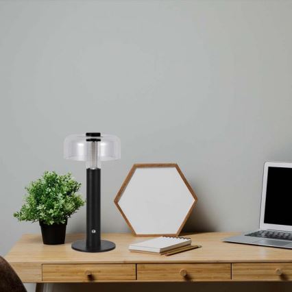 LED dimmbare wiederaufladbare Touch-Tischlampe LED/1W/5V 3000K 1800 mAh schwarz