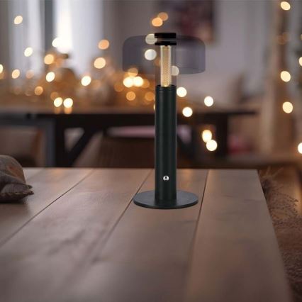 LED dimmbare wiederaufladbare Touch-Tischlampe LED/1W/5V 3000K 1800 mAh schwarz