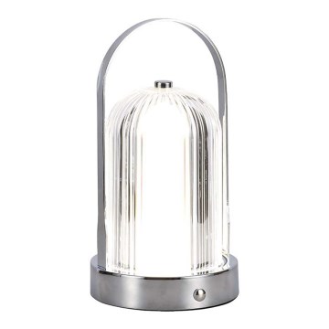 LED dimmbare, wiederaufladbare Touch-Tischlampe LED/1W/5V 3000-6000K 1800 mAh mattchrom