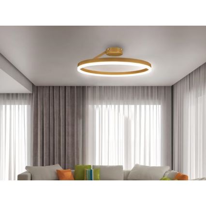 LED Dimmbarer Deckenleuchter LED/40W/230V 3000-6500K Gold + Fernbedienung