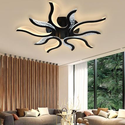 LED Dimmbarer Deckenleuchter LED/65W/230V 3000-6500K Schwarz + Fernbedienung