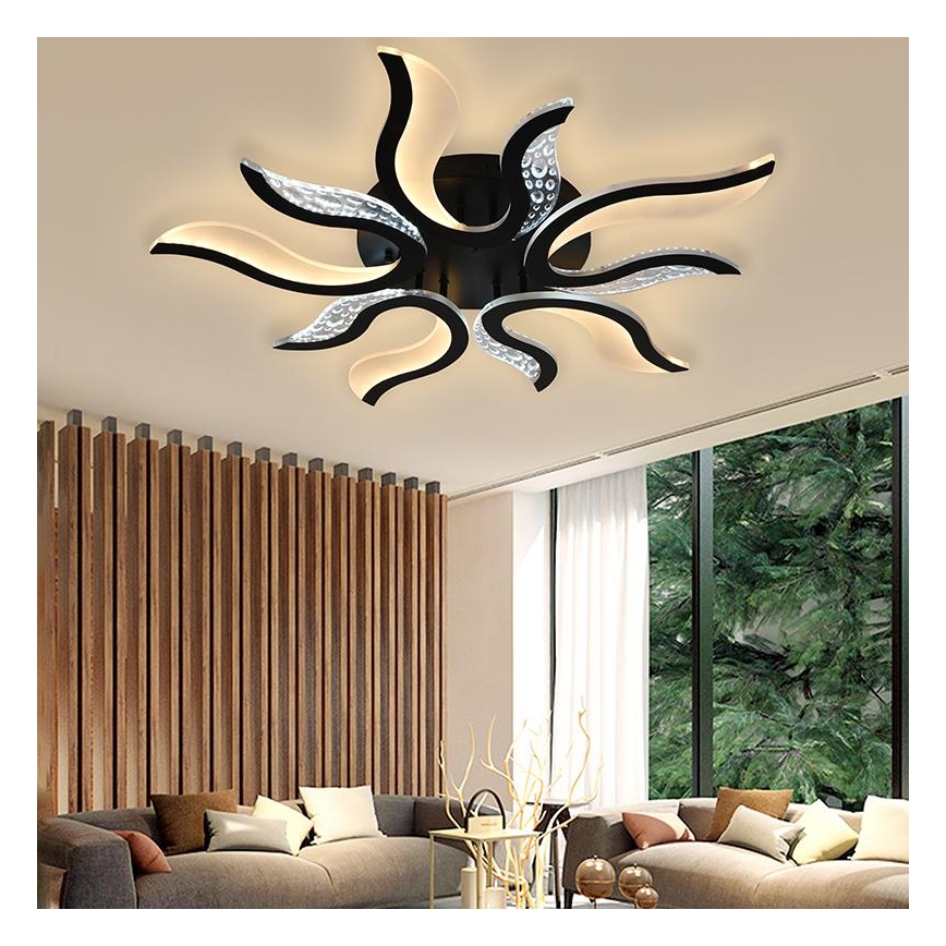 LED Dimmbarer Deckenleuchter LED/65W/230V 3000-6500K Schwarz + Fernbedienung