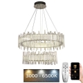 LED dimmbarer Kristall-Kronleuchter an Kabel LED/65W/230V 3000-6500K + Fernbedienung