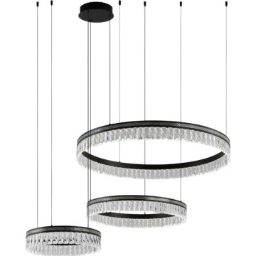 LED-dimmbarer Kristall-Kronleuchter an Stahlseil THALIA LED/120W/230V 3000-6000K + Fernbedienung