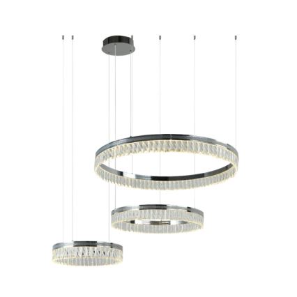 LED-dimmbarer Kristall-Pendelleuchter an Stahlseil THALIA LED/120W/230V 3000-6000K + Fernbedienung