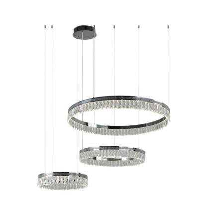 LED-dimmbarer Kristall-Pendelleuchter an Stahlseil THALIA LED/120W/230V 3000-6000K + Fernbedienung