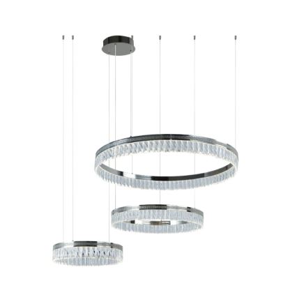 LED-dimmbarer Kristall-Pendelleuchter an Stahlseil THALIA LED/120W/230V 3000-6000K + Fernbedienung