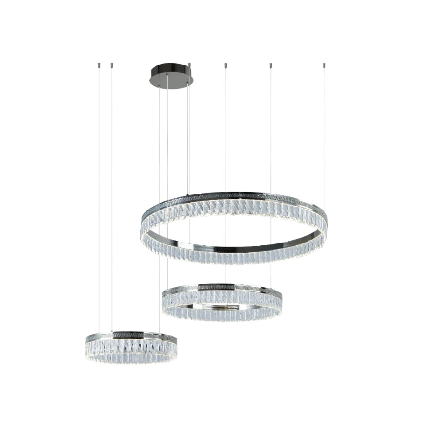LED-dimmbarer Kristall-Pendelleuchter an Stahlseil THALIA LED/120W/230V 3000-6000K + Fernbedienung