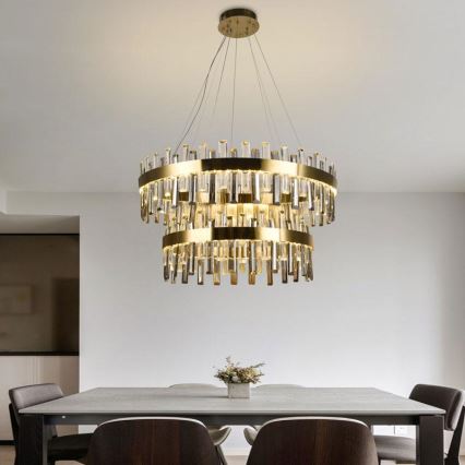 LED dimmbarer Kristall-Kronleuchter an Kabel LED/190W/230V 3000-6500K + Fernbedienung