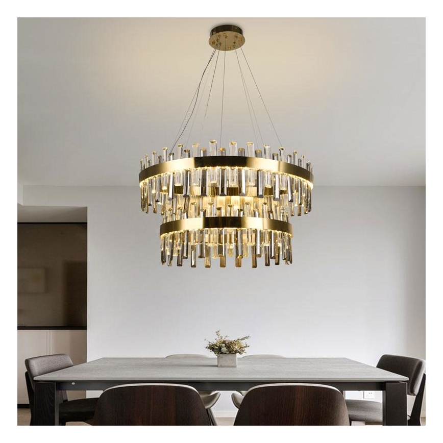 LED dimmbarer Kristall-Kronleuchter an Kabel LED/190W/230V 3000-6500K + Fernbedienung