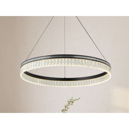 Dimmbarer Kristall-Pendelleuchter THALIA an Stahlseil LED/55W/230V 3000–6000 K Ø 80 cm + Fernbedienung