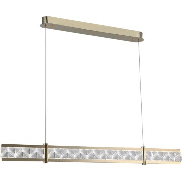 LED-dimmbarer Kristall-Pendelleuchter an Stahlseil ENRIQUE LED/20W//230V 3000-6000K + Fernbedienung