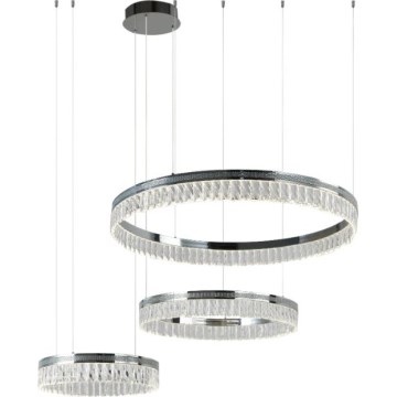 LED-dimmbarer Kristall-Pendelleuchter an Stahlseil THALIA LED/120W/230V 3000-6000K + Fernbedienung
