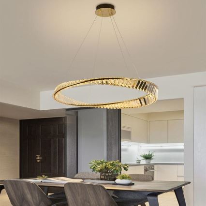 LED dimmbarer Kristall-Pendelleuchter an Kabel LED/50W/230V 3000-6500K + Fernbedienung