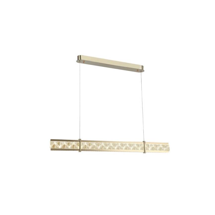 LED-dimmbarer Kristall-Pendelleuchter an Stahlseil ENRIQUE LED/20W//230V 3000-6000K + Fernbedienung