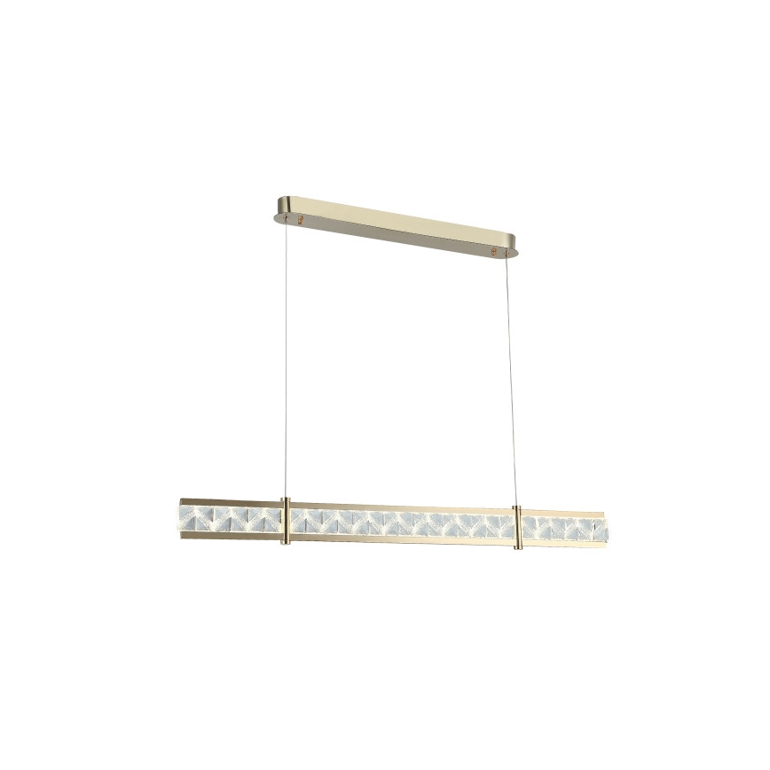 LED-dimmbarer Kristall-Pendelleuchter an Stahlseil ENRIQUE LED/20W//230V 3000-6000K + Fernbedienung