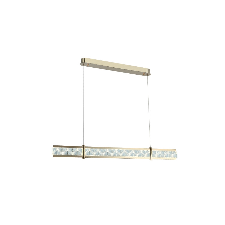 LED-dimmbarer Kristall-Pendelleuchter an Stahlseil ENRIQUE LED/20W//230V 3000-6000K + Fernbedienung