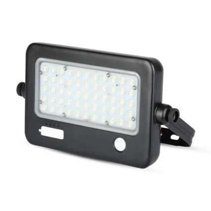 LED dimmbarer Solarstrahler mit Sensor LED/10W/3,7V 4000K IP65 7200 mAh + USB-Anschluss