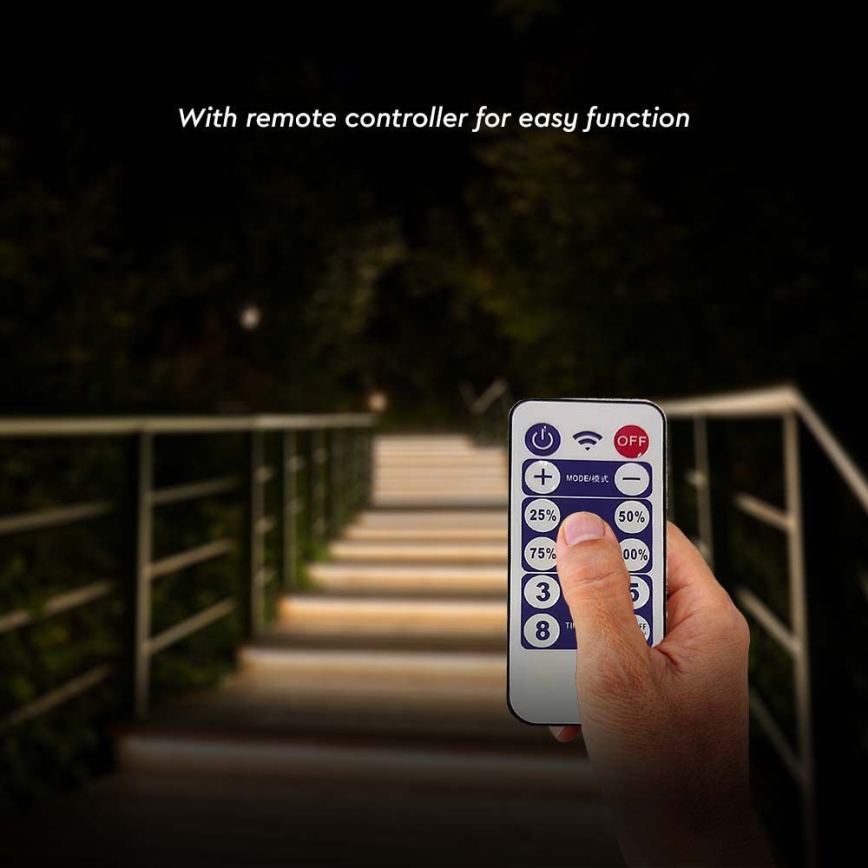 LED dimmbares Solarband LED/1,2W/3,7V 3000K IP67 1500 mAh 5m + Fernbedienung