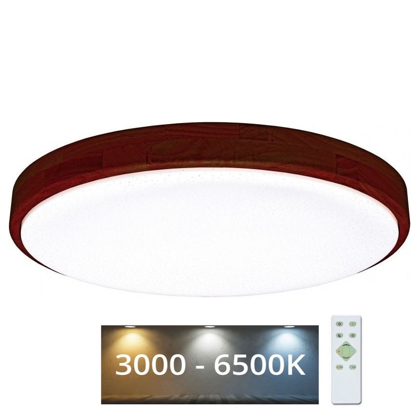LED Dimmbares Deckenleuchte LENA LED/60W/230V 3000-6500K Eiche + Fernbedienung