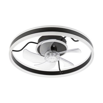 LED Dimmbares Deckenleuchte mit Ventilator APOLLO LED/38W/230V Schwarz + Fernbedienung
