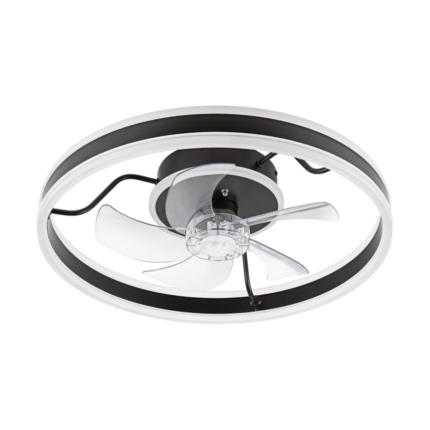 LED Dimmbares Deckenleuchte mit Ventilator APOLLO LED/38W/230V Schwarz + Fernbedienung