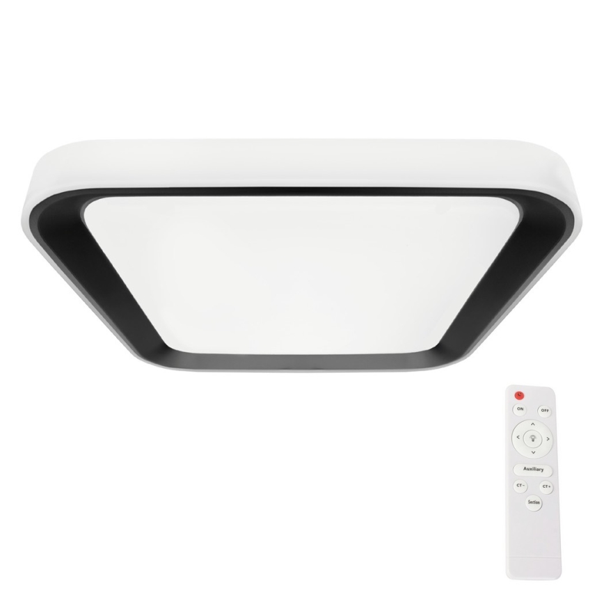 LED Dimmbares Deckenleuchte QUADRO LED/38W/230V 3000-6000K Weiß/Schwarz + Fernbedienung