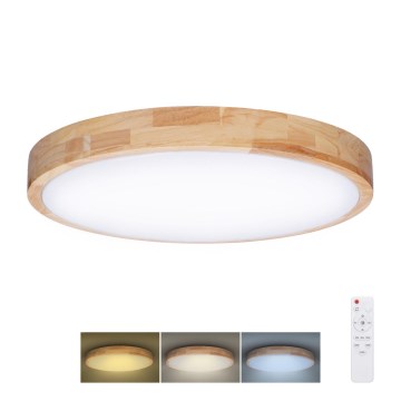 LED Dimmbares Deckenleuchte SOLID OAK LED/60W/230V 3000-6500K Eiche Ø 51 cm + Fernbedienung
